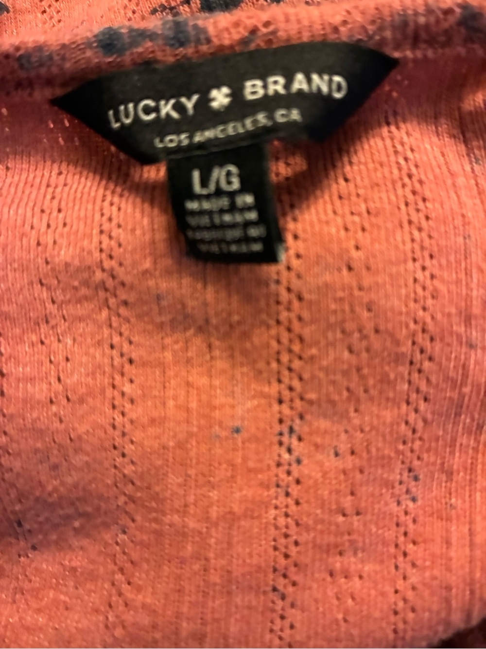Lucky Brand Coral Pink Floral V-Neck Short Sleeve Top - Picture 8 of 8